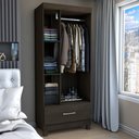 Ver imagem 2 de Guarda-roupa Solteiro Poseidon 3 Portas 1 Gaveta Ebano - Panorama Móveis
