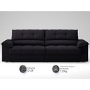 Ver imagem 3 de Sofá com Carregador Usb e Molas no Assento Retrátil Reclinável Mimo 2,00m Velosuede Preto - Netsofas