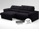 Ver imagem 5 de Sofá com Carregador Usb e Molas no Assento Retrátil Reclinável Mimo 2,00m Velosuede Preto - Netsofas