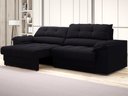 Ver imagem 1 de Sofá com Carregador Usb e Molas no Assento Retrátil Reclinável Mimo 2,00m Velosuede Preto - Netsofas