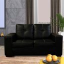 Ver imagem 2 de Sofá de Couro 2 Lugares Londres 151cm M06 Cor Preto 450 - Amarena Móveis