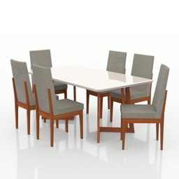 Conjunto Sala de Jantar 6 Lugares 160x90cm A102  - 2