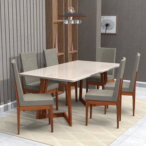 Conjunto Sala de Jantar 6 Lugares 160x90cm A102 