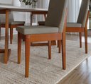 Ver imagem 5 de Conjunto Sala de Jantar 6 Lugares 160x90cm A102 Marrom/Caramelo/Avela
