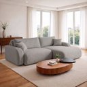 Ver imagem 1 de Sofá Cama Modular Orgânico Retrátil 3LUGARES 210cm Base Madeira Maciça Cancún