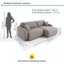 Ver imagem 3 de Sofá Cama Modular Orgânico Retrátil 3LUGARES 210cm Base Madeira Maciça Cancún
