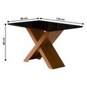 Ver imagem 3 de Mesa de Jantar com Vidro 4 Lugares Multimóveis CR50235 Cinamomo-Preto