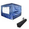 Tenda Gazebo Articulada Alumínio 3x3 M com 2 Paredes Barraca Praia Camping Sanfonada Bolsa Azul - 5