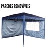 Tenda Gazebo Articulada Alumínio 3x3 M com 2 Paredes Barraca Praia Camping Sanfonada Bolsa Azul - 4
