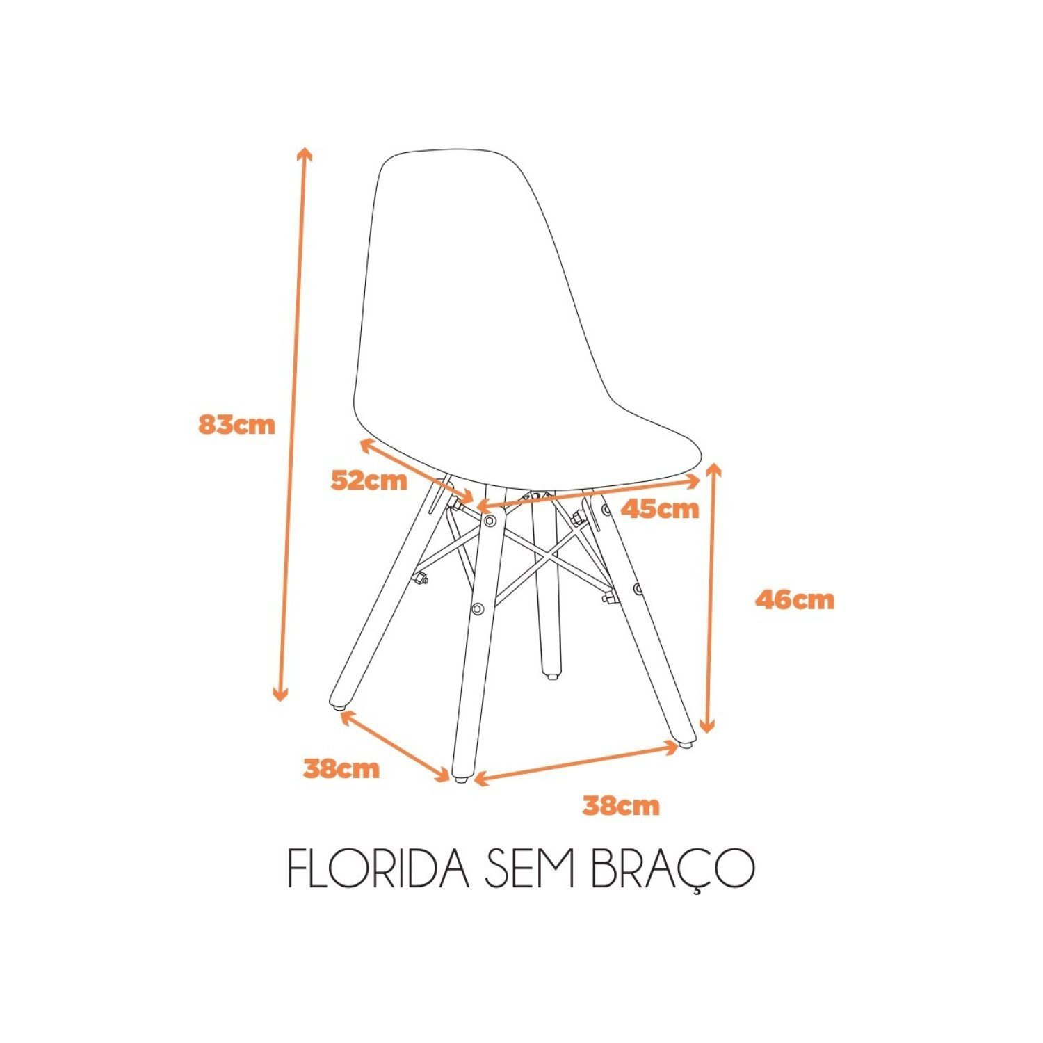 Kit 2 Cadeiras Eames Polipropileno Base Madeira Eiffel Espresso Móveis - 3