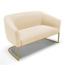 Ver imagem 2 de Sofá Namoradeira 2 Lugares Base Industrial Dourado Stella Suede D03 - D’Rossi Bege