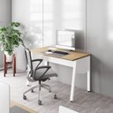 Ver imagem 2 de Plataforma Individual Trabalho Escritório com Caixa de Tomadas 150cm Industrial Macadâmia e Branco