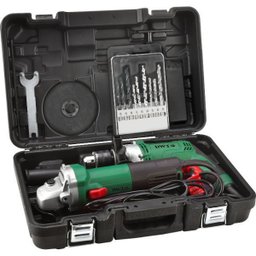 Conjunto Esmerilhadeira de 4.1/2", 750 W e Furadeira de 1/2", 710 W, 127 V~, com Jogo de Brocas e Di - 1