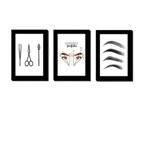 Quadros Placas Mdf 6mm Salão Beleza Quarto Sala 3 Un 29x20