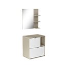 Ver mais imagens de Gabinete Suspenso com Cuba e Espelheira 60cm Nordic Branco/Argento