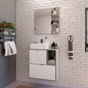 Ver imagem 1 de Gabinete Suspenso com Cuba e Espelheira 60cm Nordic Branco/Argento