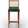 Banqueta Alta Para Cozinha Encosto em Tela Branco Zion L02 Facto Verde Musgo - Lyam Decor - 5