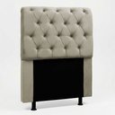Ver imagem 1 de Cabeceira Cama Box Solteiro Sarah 90cm com Frame Suede Bege - Desk Design