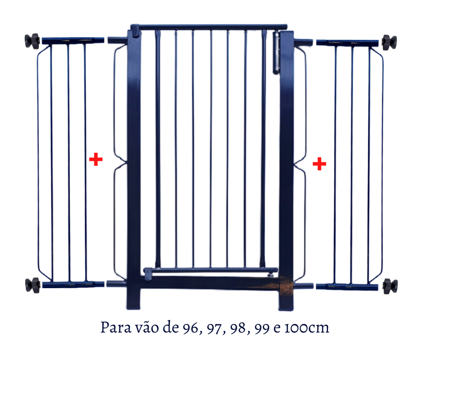 Grade e portão para cachorro bebê pet, vãos de 96cm a 100cm Grade Master GR-030-100-02