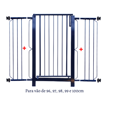 Grade e portão para cachorro bebê pet, vãos de 96cm a 100cm Grade Master GR-030-100-02