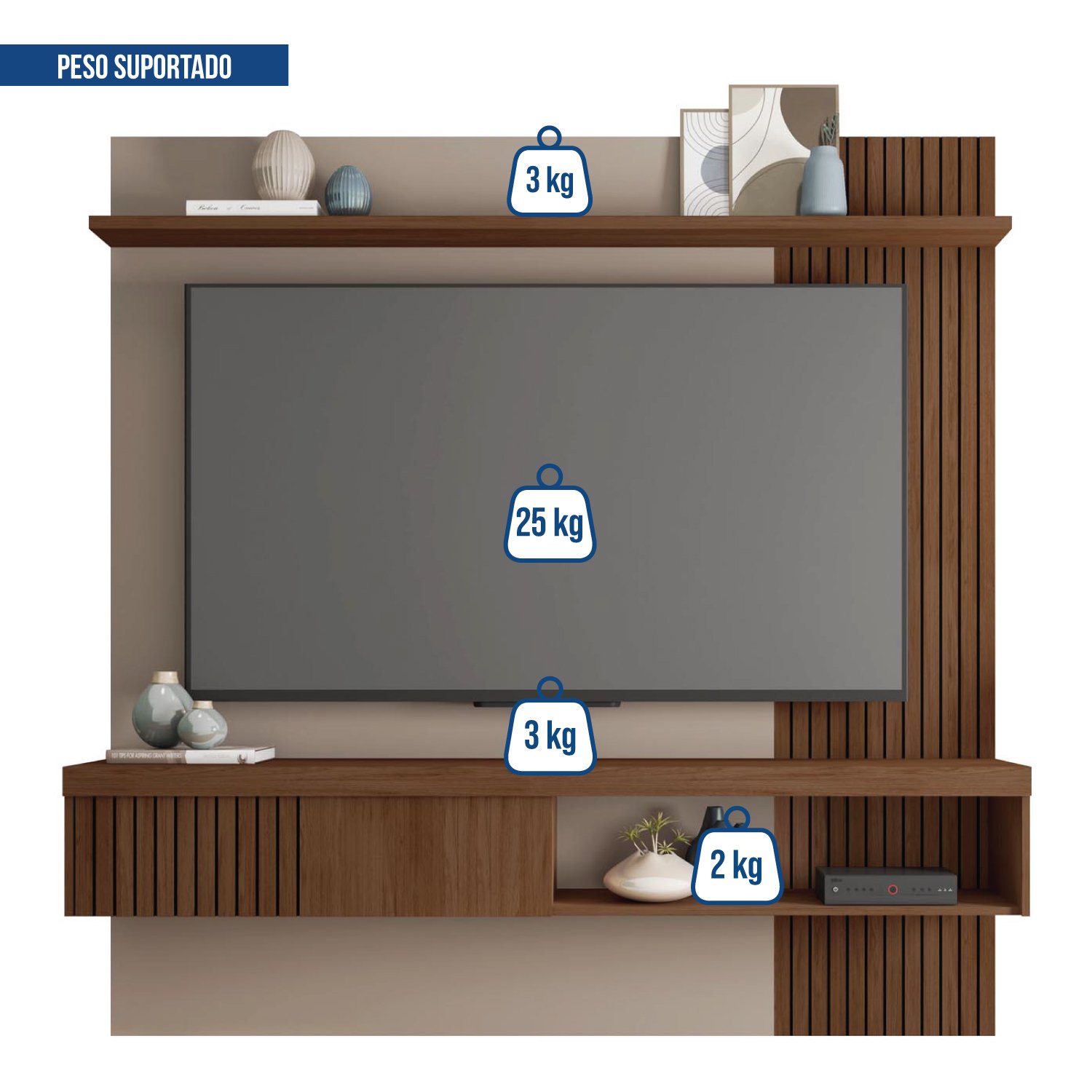 Painel para Tv até 65 Polegadas Safira  - 9