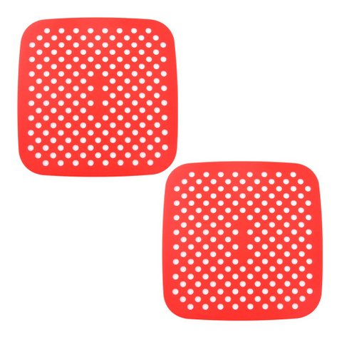 Kit 2 Tapetes Airfyer Protetor Silicone Antiaderente 18cm