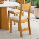 Ver imagem 2 de Conjunto Mesa Redonda 90x90 e 4 Cadeiras Mel/off White Slin Viero