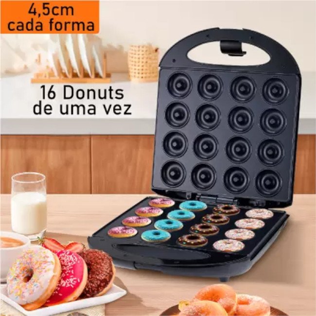 Super Máquina Profissional de Donuts 16 Furos Caseira-preto - 6