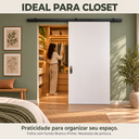 Ver imagem 2 de Porta de Correr Branco Prime com Kit Alumínio Preto - 210x80