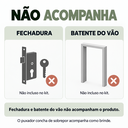 Ver mais imagens de Porta de Correr Branco Prime com Kit Alumínio Preto - 210x80