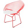 Poltrona Diamante - Linha Color - Vermelha com Assento Branco - Vermelha - 1