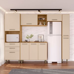 Cozinha Completa Luna 5 Peças Carvalho Off White