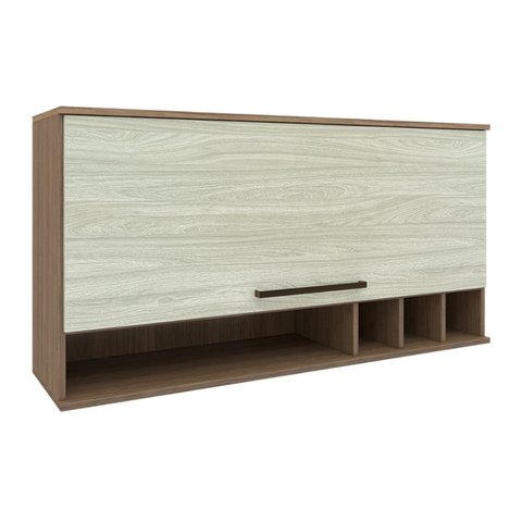 Armário Aéreo para Cozinha 1 Porta Basculante Evolution Plus Marrom/Tannat/Legno Crema