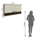 Ver imagem 2 de Armário Aéreo para Cozinha 1 Porta Basculante Evolution Plus Marrom/Tannat/Legno Crema