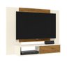 Painel para TV até 50 Polegadas Stella com Nicho - beemóveis - Offwhite/Freijó - 1