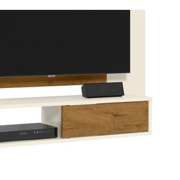 Painel para TV até 50 Polegadas Stella com Nicho - beemóveis - Offwhite/Freijó - 3