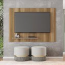 Ver imagem 1 de Painel para TV até 70 Polegadas MDF 180CMX120CM Frisos Decorativos Valença Marrom