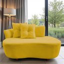 Ver imagem 1 de Namoradeira Sofá Feijão Suria Orgânica Couro Amarelo