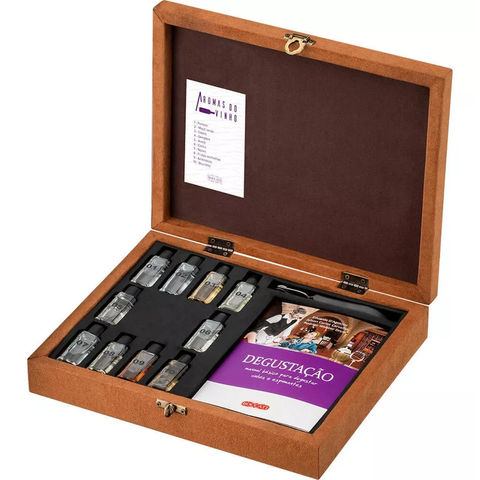 Kit Aromas de Vinho Espumante 10 Tipos Sommelier Degustação