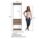 Ver imagem 3 de Módulo para Closet com Gavetas e Cabideiro 183x45x60cm Branco/Montana