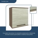 Ver imagem 5 de Armário Aéreo para Cozinha 1 Porta Evolution Plus Marrom/Tannat/Legno Crema