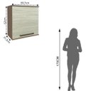 Ver imagem 2 de Armário Aéreo para Cozinha 1 Porta Evolution Plus Marrom/Tannat/Legno Crema