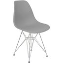 Ver imagem 2 de Kit 3 Cadeiras Charles Eames Eiffel Base Metal Cromado Cinza