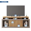 Ver imagem 7 de Rack para TV até 75 Polegadas MDF 180cm Valença Caemmun Marrom Buriti/Fendi