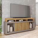 Ver imagem 2 de Rack para TV até 75 Polegadas MDF 180cm Valença Caemmun Marrom Buriti/Fendi