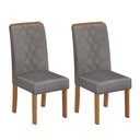 Ver imagem 1 de Conjunto com 02 Cadeiras Ayla Freijó Veludo Lunar Dj Móveis