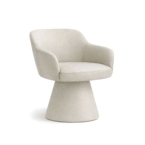 Cadeira de Mesa de Jantar Jade Base Cone Giratória Corano Off White - Nexta Casa