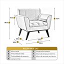 Ver imagem 3 de Poltrona Lyz Luxo Madeira Maciça Castellar Móbile Linho Cinza