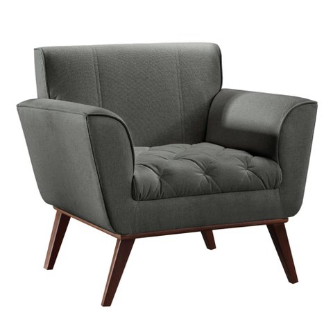 Poltrona Lyz Luxo Madeira Maciça Castellar Móbile Linho Cinza