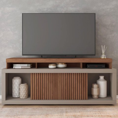 Rack para TV até 75 Polegadas MDF 180cm Valença Caemmun Marrom